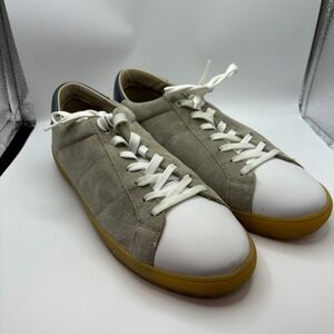 Boggi Milano Mens Suede Sneakers Grey White Navy Blue Gum Sole US 10 BO23P003801